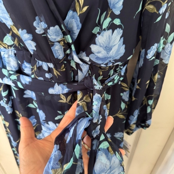 SL Fashions SLNY Maxi Dress Chiffon Navy Floral New with Tag - Picture 5 of 6